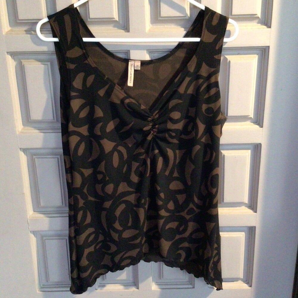 Susan Lawrence SzM Fall Colors Ruched Bust Sleeveless Hi-Lo Waist